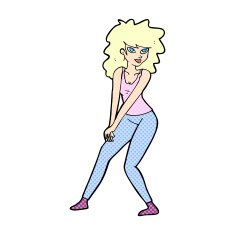 comic cartoon woman posing N2