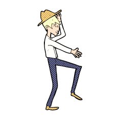 comic cartoon fashionable man