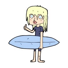 comic cartoon surfer girl N2