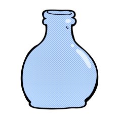 comic cartoon old glass vase