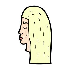 comic cartoon female face profile
