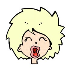 comic cartoon woman screaming