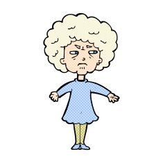 comic cartoon bitter old woman