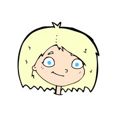 comic cartoon happy female face N16