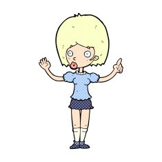 comic cartoon woman explaining her point N2