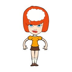 comic cartoon woman with idea N25