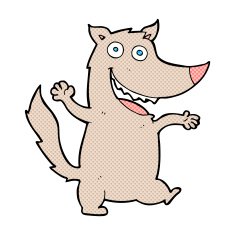 comic cartoon happy wolf N2