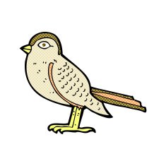 comic cartoon garden bird N4