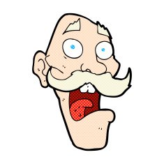 comic cartoon frightened old man N2