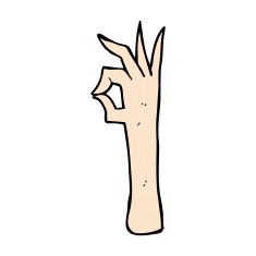 comic cartoon okay hand gesture N2