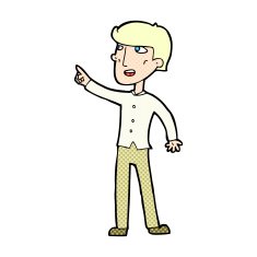 comic cartoon man pointing N16