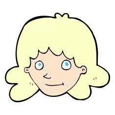 comic cartoon happy female face N17