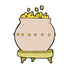 comic cartoon pot of gold
