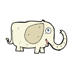 comic cartoon baby elephant
