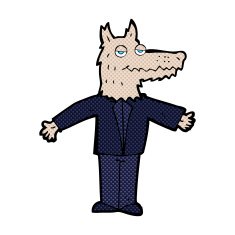 comic cartoon wolf N3