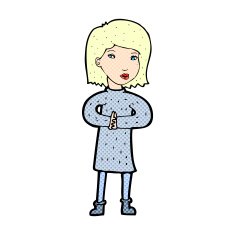 comic cartoon calm woman