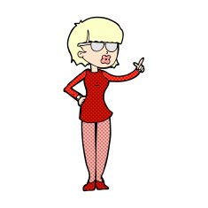 comic cartoon woman wearing spectacles N3