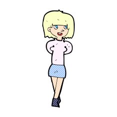 comic cartoon happy woman N22