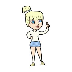 comic cartoon attractive girl with idea