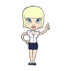 comic cartoon pretty girl with idea N3