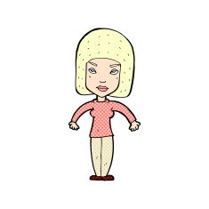 comic cartoon woman shrugging shoulders N45