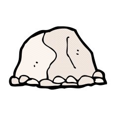 comic cartoon large rock