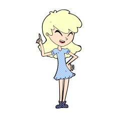 comic cartoon girl making point