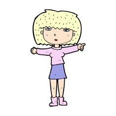 comic cartoon girl pointing N2