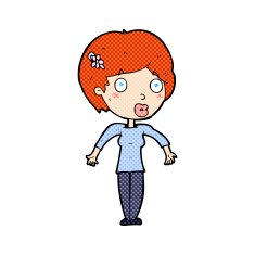 comic cartoon shocked woman N9