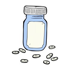 comic cartoon jar of pills N2