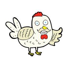 comic cartoon old rooster