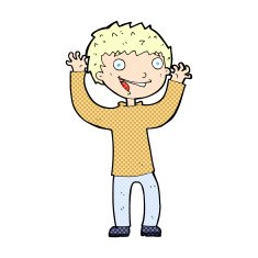 comic cartoon excited boy N7