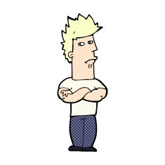 comic cartoon man sulking