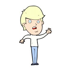 comic cartoon unhappy boy N4