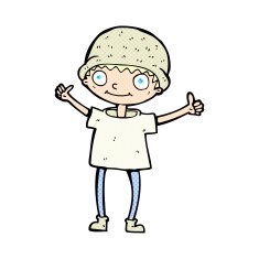 comic cartoon boy with positive attitude N2
