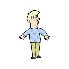 comic cartoon surprised man N12