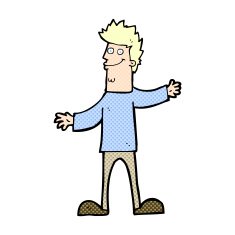 comic cartoon happy man N38