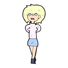 comic cartoon shocked woman N10