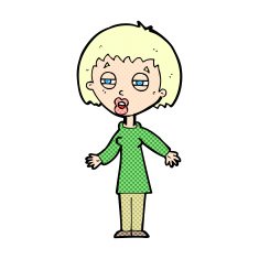 comic cartoon tired woman N3