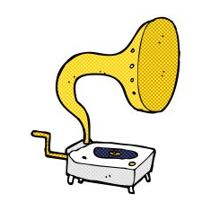 comic cartoon gramophone