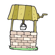 comic cartoon wishing well N2
