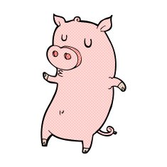 funny comic cartoon pig