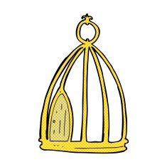 comic cartoon bird cage