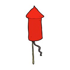 comic cartoon firework rocket