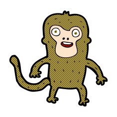 comic cartoon monkey N4