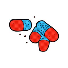 comic cartoon painkillers
