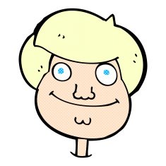 comic cartoon happy boy's face N2