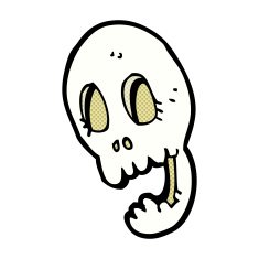 funny comic cartoon skull N3
