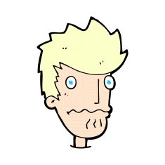 comic cartoon nervous man N11