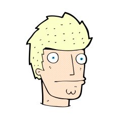 comic cartoon nervous man N12